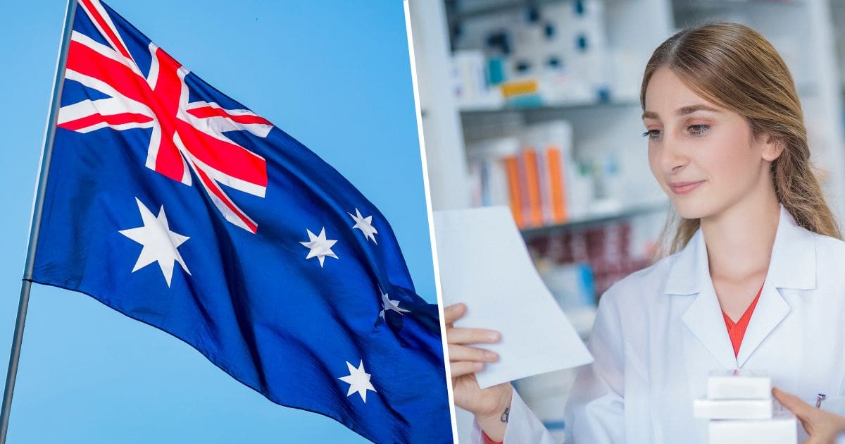 flaga australii i farmacuetka