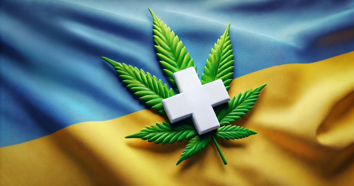 Medyczna marihuana i flaga ukrainy